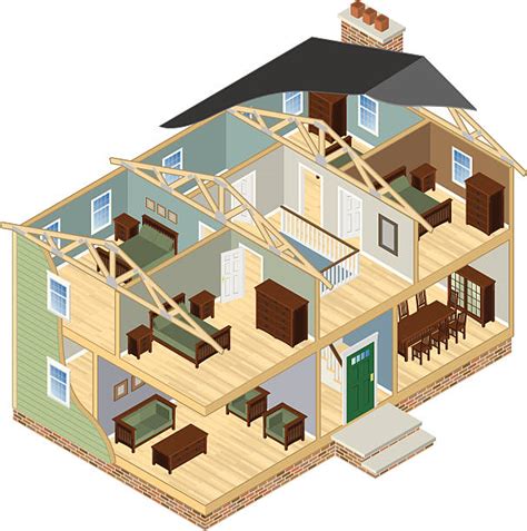 House Diagram Cutaway Illustrations Royalty Free Vector Graphics