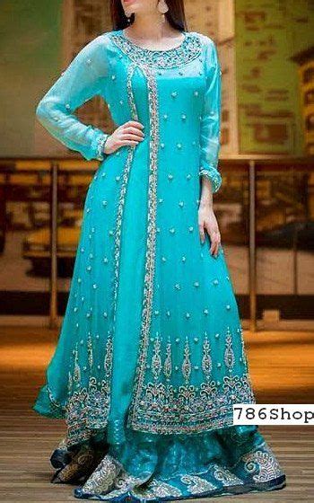 Turquoise Chiffon Suit Pakistani Party Wear Dresses Party Wear Dresses Pakistani Dresses