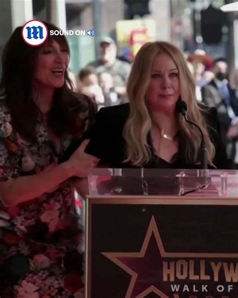 Christina Applegate Walks With A Cane At Hollywood Walk Of Fame