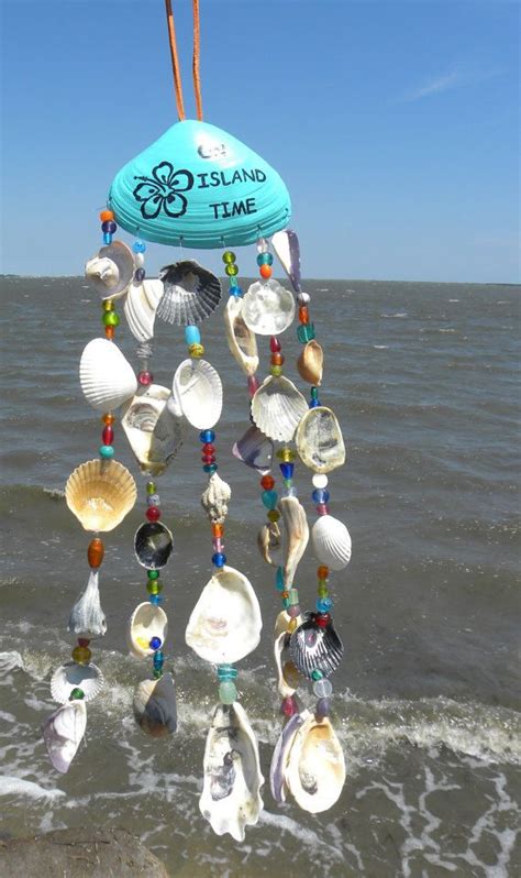 Sea Shell Wind Chime Beach Chime On Island Time Painted Shell
