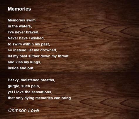 Memories Memories Poem By Crimson Love