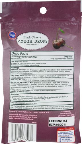 Kroger® Black Cherry Cough Drops 25 Ct Bakers