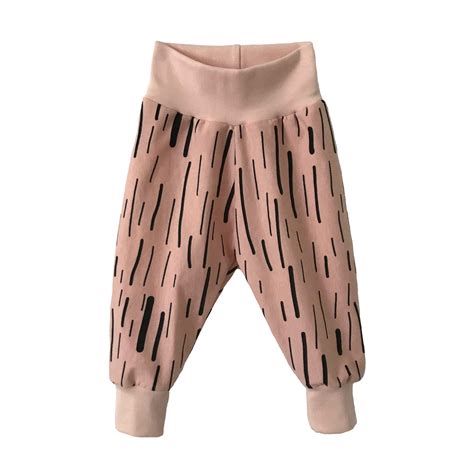 Girls Harems Pink Lines Harem Pant Trousers Organic Cotton Etsy