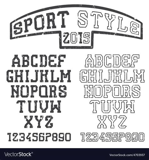 Grunge Serif Font In The Retro Style Of Sport Vector Image