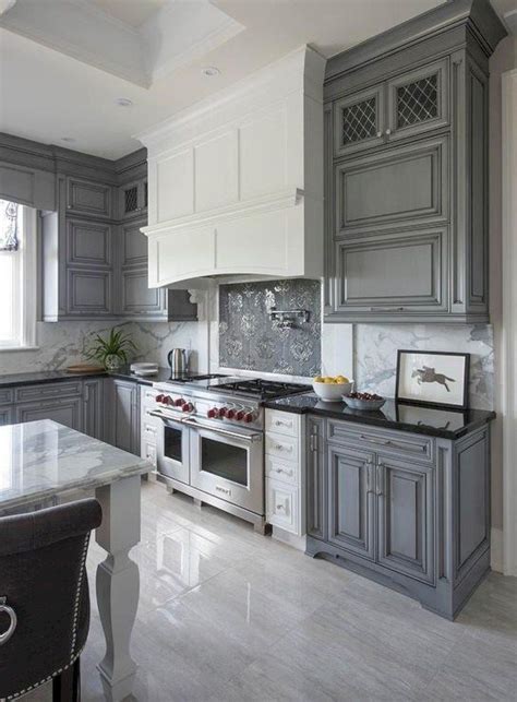 49 Stylish Gray Kitchen Cabinet Design Ideas Dark Grey Kitchen