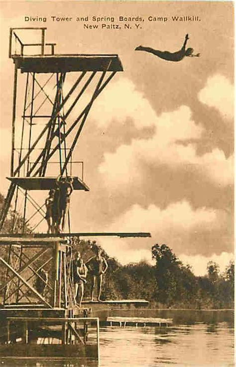 new paltz new york ny 1930s camp wallkill diving tower frank e cooper vintage postcard turm