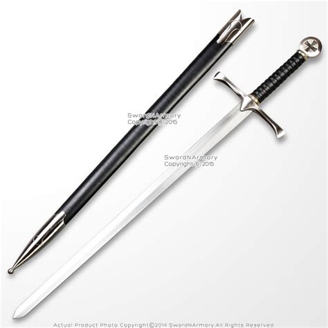 36 Templar Crusader Medieval Knights Arming Sword With Scabbard Cross