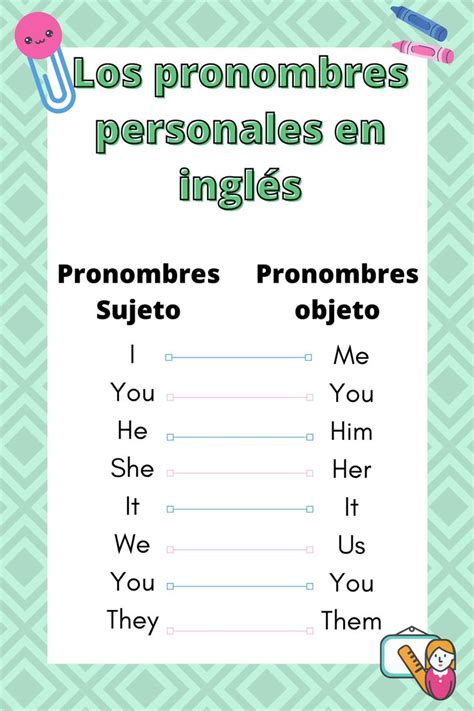 Ejercicios Pronombres Personales En Ingles Con Respuestas Pronombre Images