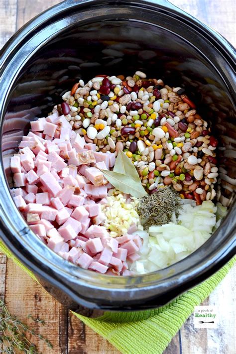 Ham And 15 Bean Soup Slow Cooker Or Instant Pot A Pinch Of Healthy