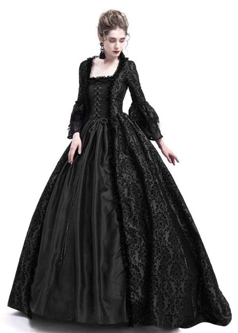 Black Ball Gown Victorian Masquerade Dress D3018 D Roseblooming