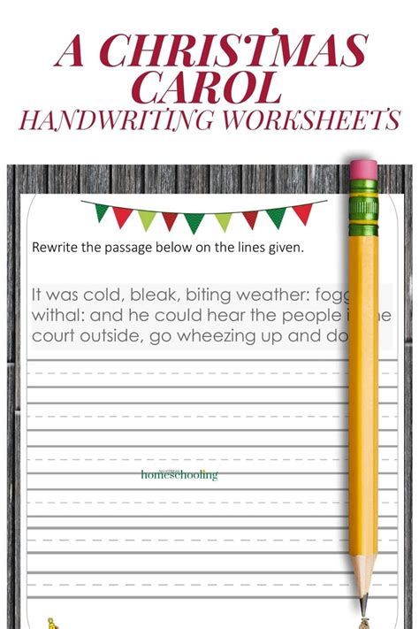 Free A Christmas Carol Practice Handwriting Worksheets