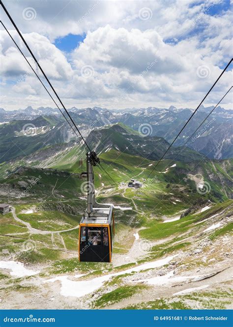 Nebelhorn Cable Car In The Allgau Alps Stock Image Image Of Hiking