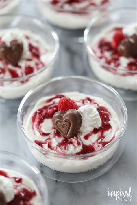An easy recipe like cheesecake factory! No-Bake Chocolate Raspberry Cheesecakes - Inspired by Charm