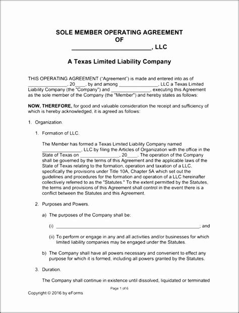 Therefore, all provisions of this document shall be. Texas Series Llc Operating Agreement With Asset Protection ...