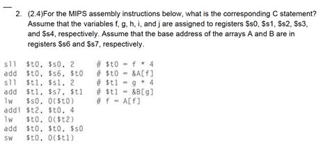 Solved For The Mips Assembly Instructions Below What Is The Chegg Com