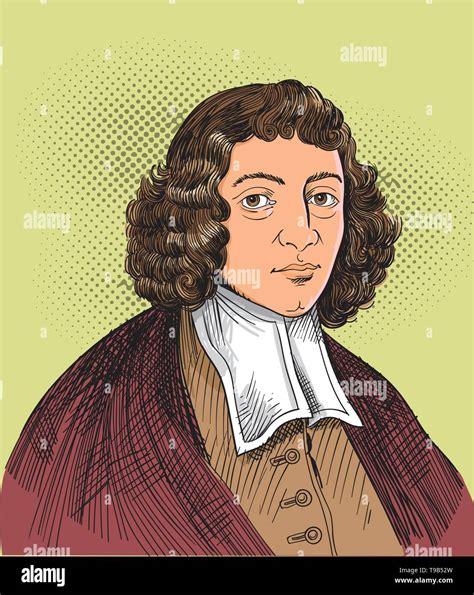Benedictus Spinoza Portrait Im Einklang Art Illustration Stock