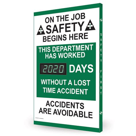 department worked without lost time accident scoreboard