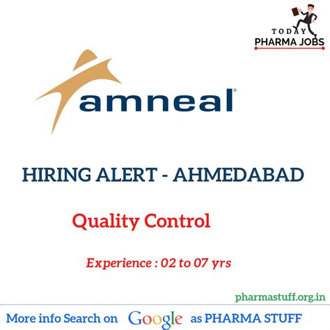 Amneal Pharmaceuticals Quality Control Job Openings