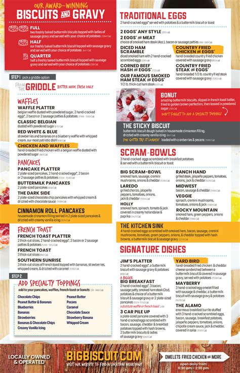The Big Biscuit Menu | The Big Biscuit