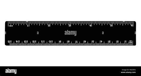 Black Ruler Isolated Inches Centimeters Millimeters Imperial Metric