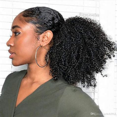 Brazilian Kinky Curly Human Hair Ponytail For Black Women
