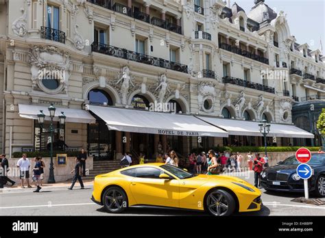 Hotel De Paris Monte Carlo Monaco Europe With Luxury Cars Stock