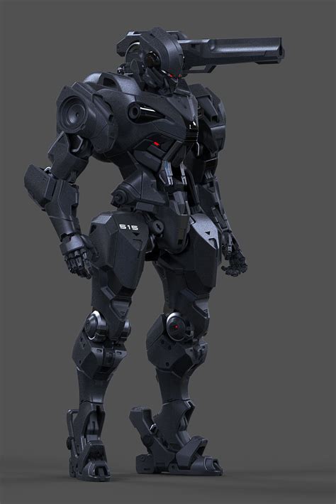 Artstation Gunner Droid Wip Aaron Deleon Robot Concept Art Robot Art Armor Concept
