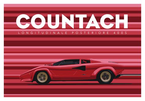 Lamborghini Countach Poster Digital Pensil