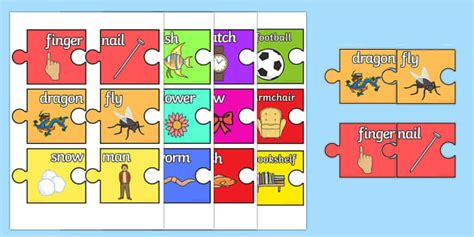 Compound Words Jigsaw Phase 3 Phonics Activity Twinkl