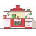 Clipart Living Kitchen Furniture Icon Transparent Flat
