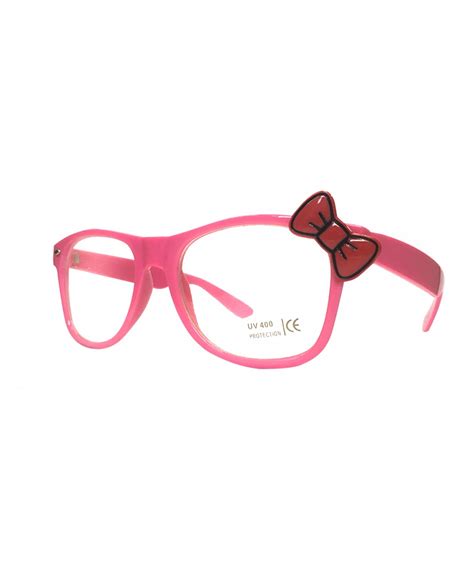 pink wayfarer glasses with red bow