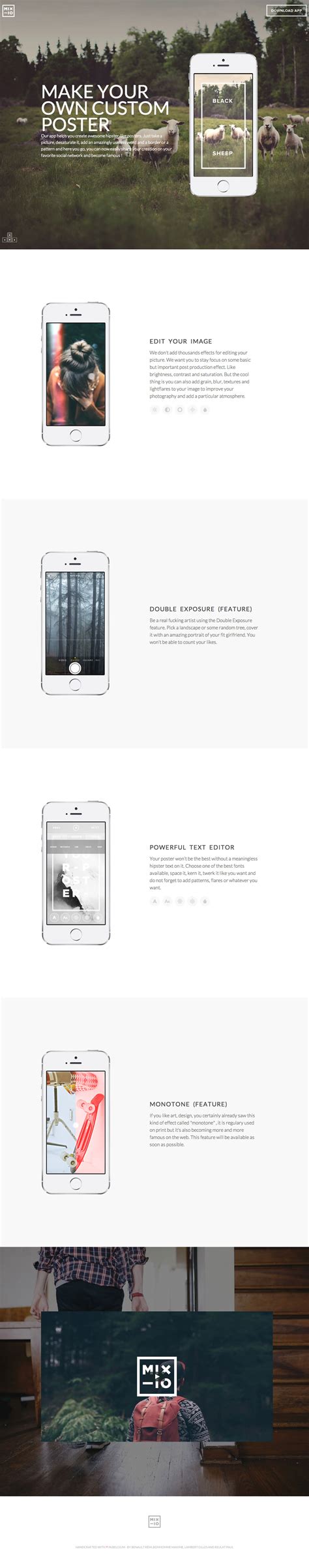 Beautifully Designed Responsive One Pager For Mixio An App To