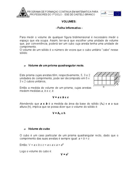 Volumes De Sólidos Pdf Geometria Ensino De Matemática