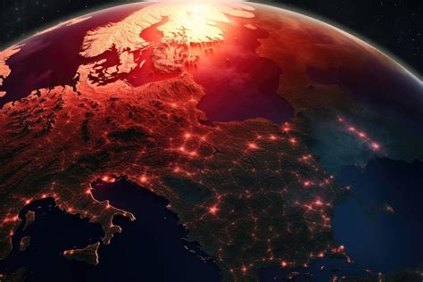 Premium Photo The Earth From Space At Night Showing City Lights And
