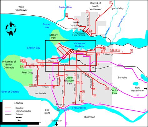 Downtown Vancouver Skytrain Map