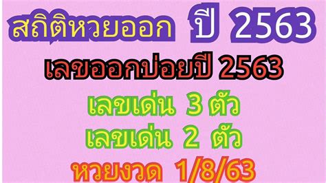ดู 12 ภาพจากแฮชแท็ก '#ตรวจลอตเตอรี่ 1 มิถุนายน 2564 mthai' บน thaiphotos สถิติหวยออกปี2563 | เลขออกบ่อยปี2563 | เลขเด่น 3 ตัวบน ...