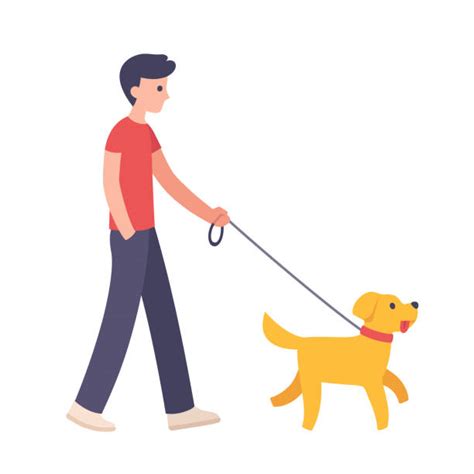 Clip Art Of A Dog Walking Illustrations Royalty Free