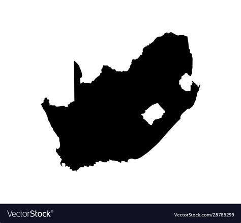 Map Of South Africa Outline Silhouette Of South Africa Map Vector My