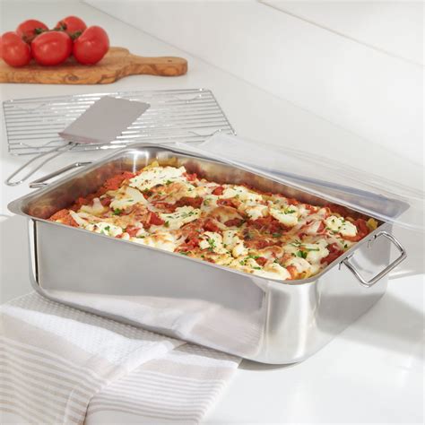 4 Pc All In One Roaster And Lasagna Pan Cookware Sets Brylane Home