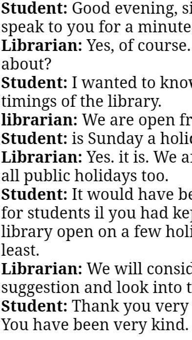 A Student Goes To A Public Library He Speaks To The Librarian About The