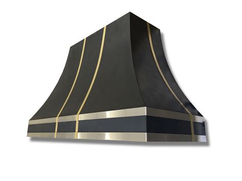 Buy Hand Crafted 32 Black Range Hood With Brass And Stainless Steel