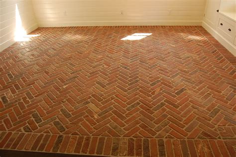Floor Design Impressive Brown Thin Brick Tile Flooring Design For