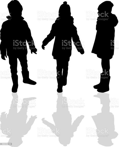 Childrens Black Silhouettes Stock Illustration Download Image Now