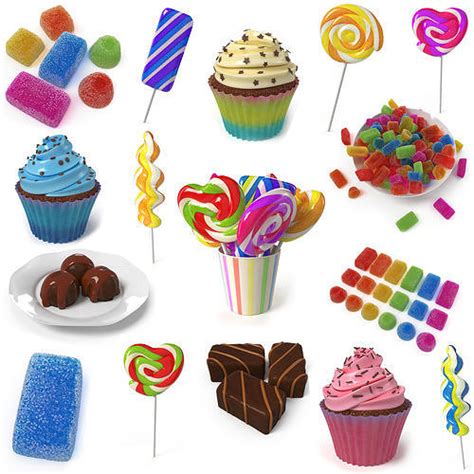 3d Model Candy Collection Cupcake With Frosting And Chocolate Sprinkles