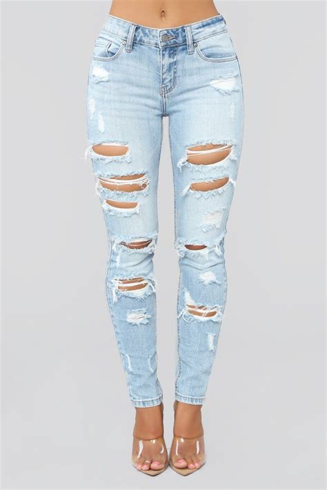 Played Out Skinny Jeans Light Blue Wash Distressed