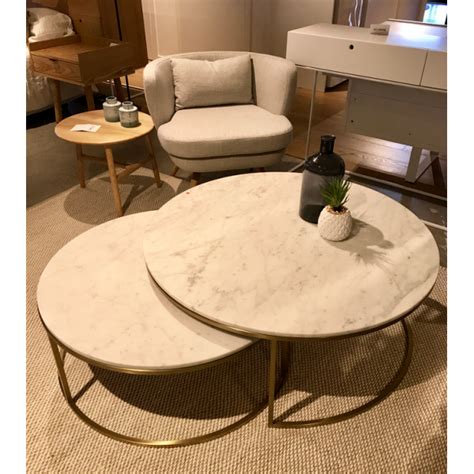 Elle Nesting Coffee Tables White & Brass | Tables | Coffee Tables ...