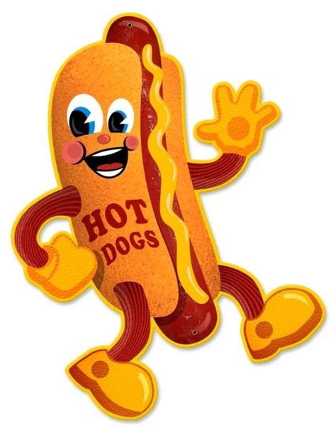 Retro Hot Dog Custom Shape Metal Sign 16 X 20 Inches Hot Dogs Hot