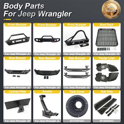 Perfectrail 4x4 Off Road Car Accessories Auto Body Spare Parts For Jeep
