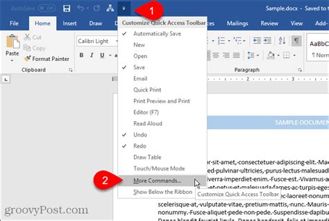 How To Customize The Quick Access Toolbar In Microsoft Word Pedalaman
