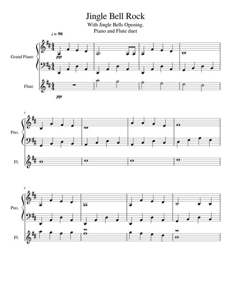 Jingle Bell Rock Sheet Music For Flute Piano Mixed Duet
